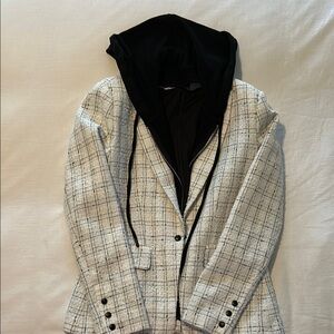 COPY - Central Park West Plaid Jacket with removable hoodie